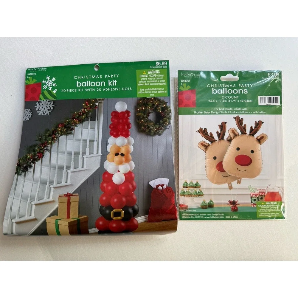 Christmas Party themed balloon decoration 70 Piece Santa Kit and 2 Reindeer NEW